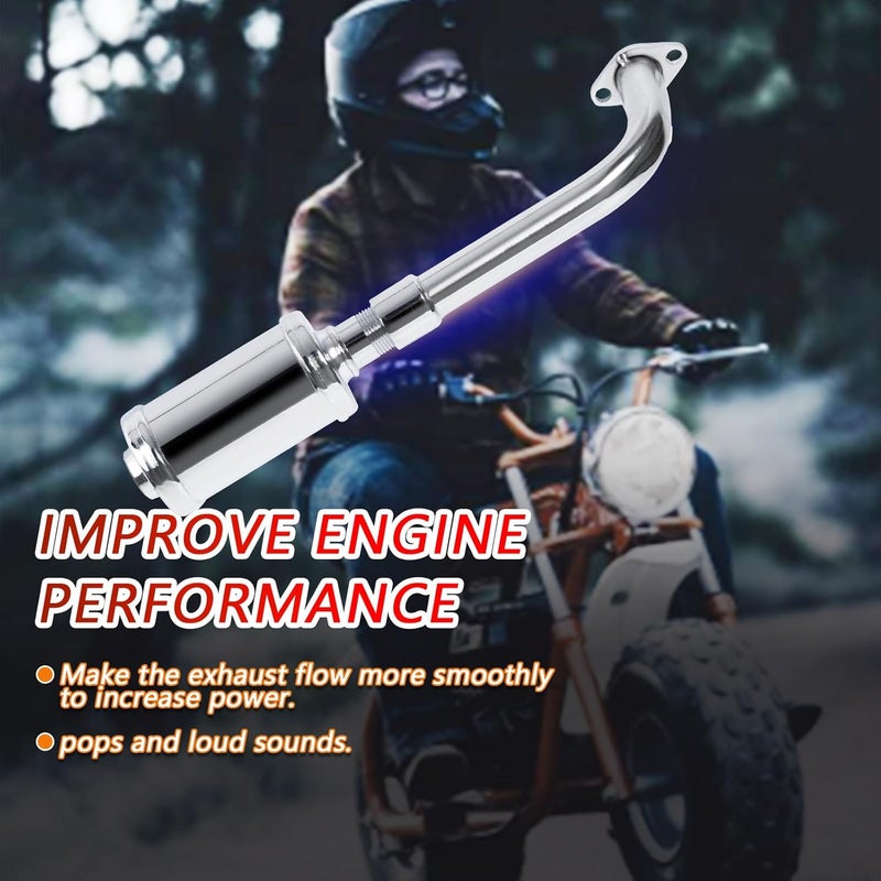 Sofo Upgraded Exhaust Header Pipe Muffler for Predator 212cc Coleman CT200u BT200X KT196 B200R Baja MB200 Go Kart Mini Bike for 196cc 224cc 200cc Performance Parts w/Heat Shield Tape - Image 5